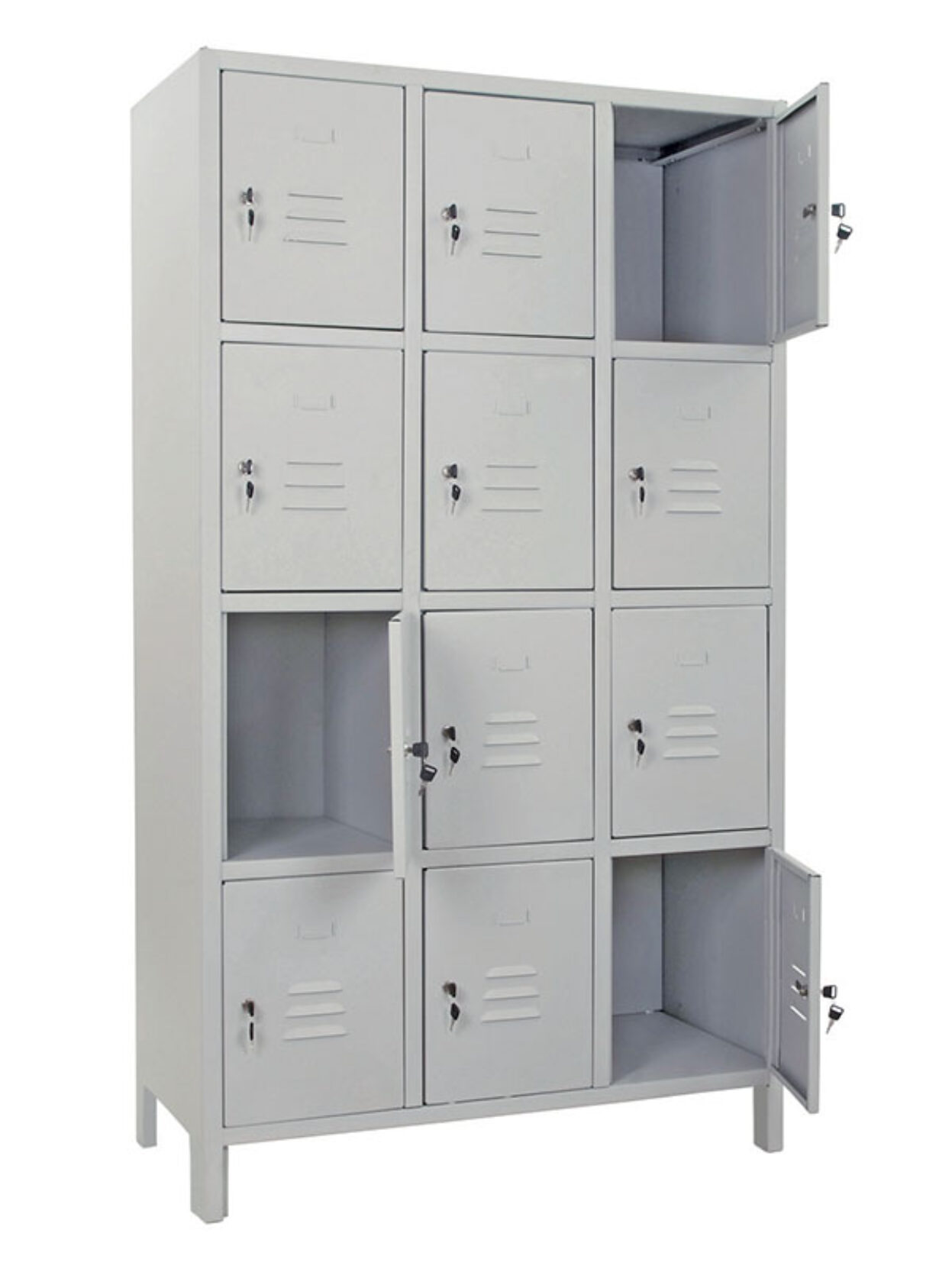 Casellario 12 scomparti metallo monoblocco – Serratura con chiave