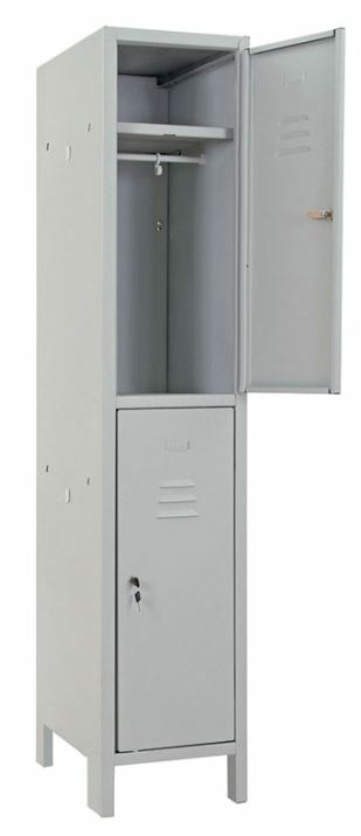 Multispogliatoio metallo  monoblocco 2 posti – Maniglia lucchettabile (escluso lucchetto)
