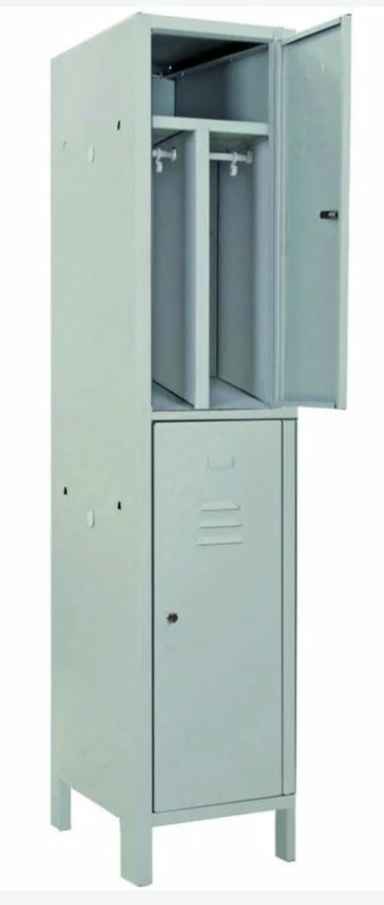 Multispogliatoio metallo Monoblocco SPORCO PULITO 2 posti SLIM – Maniglia lucchettabile (escluso lucchetto)