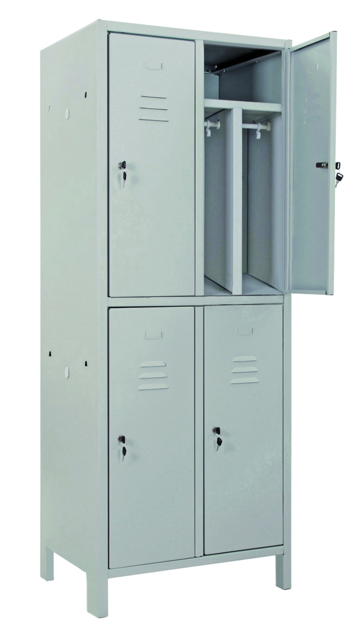 Multispogliatoio metallo Monoblocco SPORCO PULITO 4 posti SLIM – Maniglia lucchettabile (escluso lucchetto)