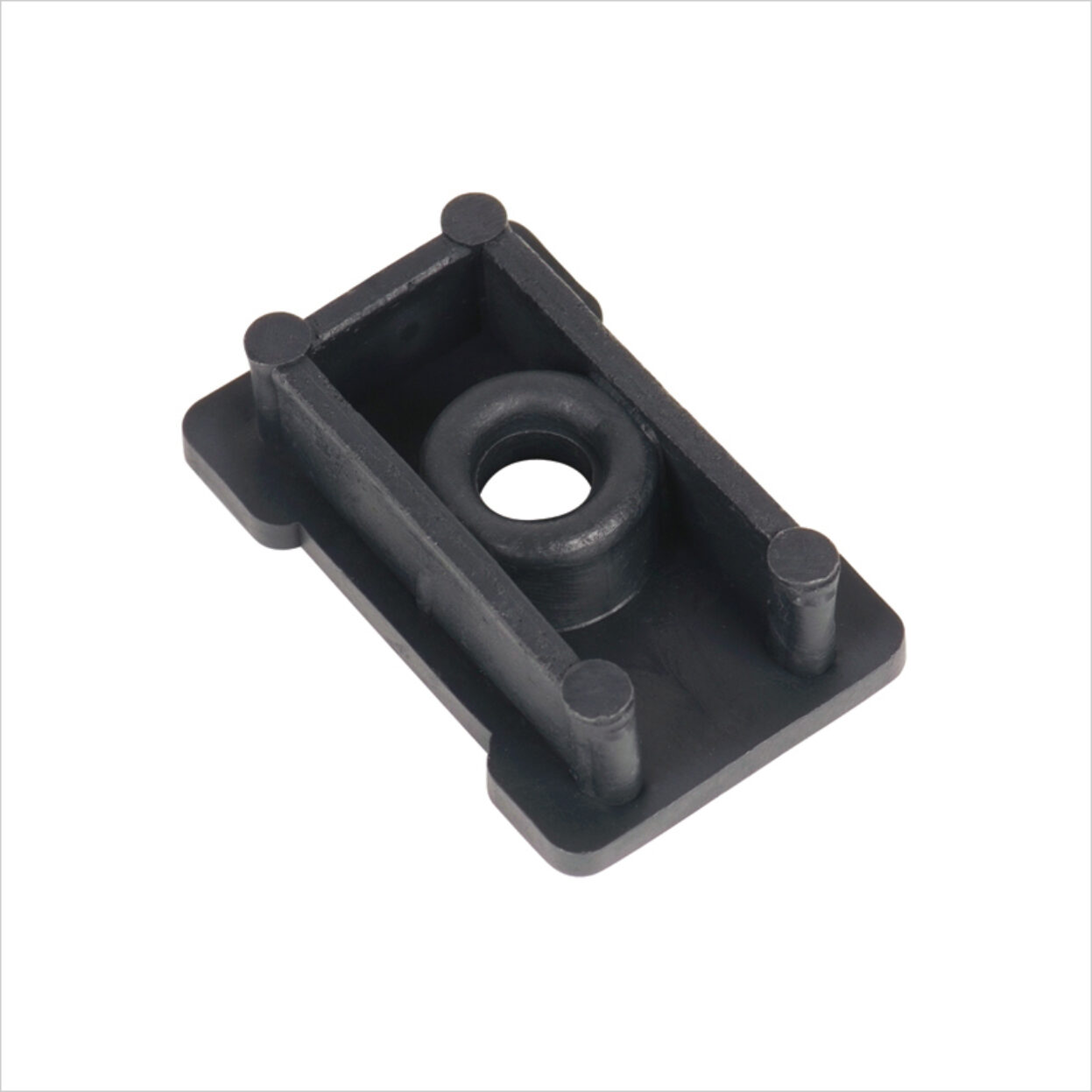 Piedino in polietilene nero per montante a gancio