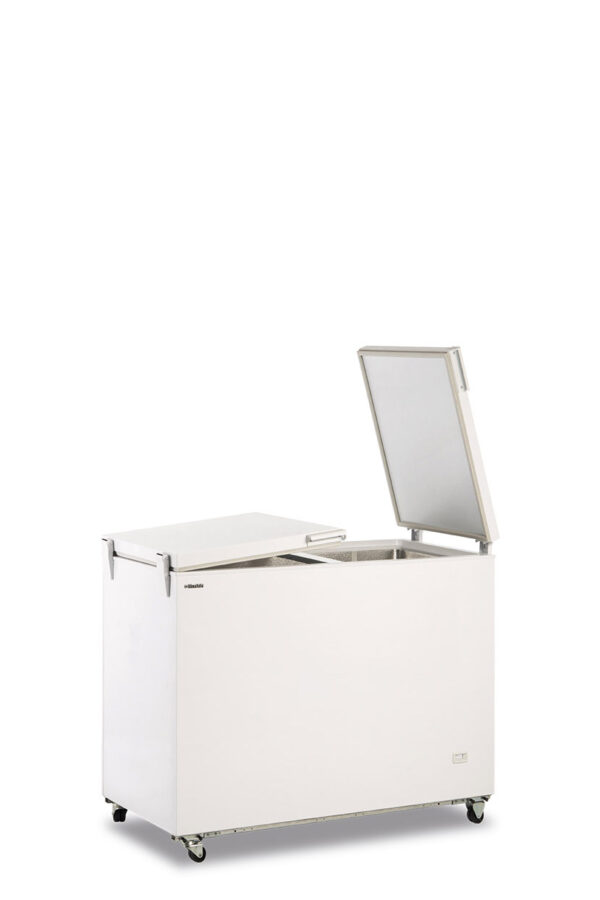 Congelatore statico a pozzo porta cieca sistema flip-flop