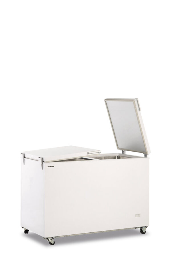 Congelatore statico a pozzo porta cieca sistema flip-flop