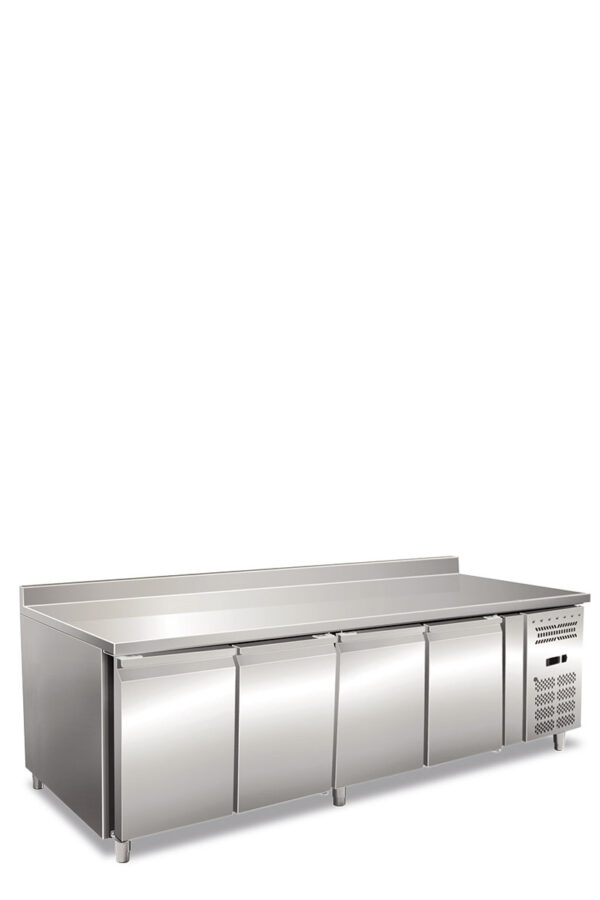 Tavolo refrigerato quattro ante ventilato con alzatina
Temperatura normale