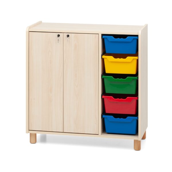 Mobile Due Ante + Vano 5 Vaschette, Piedi Faggio