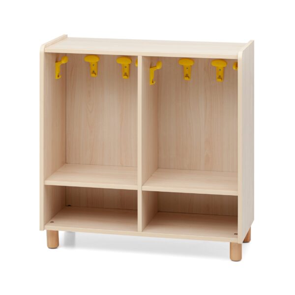 Armadio Spogliatoio Con 2 Vani A Giorno  E Vano Portascarpe - Piedini Faggio