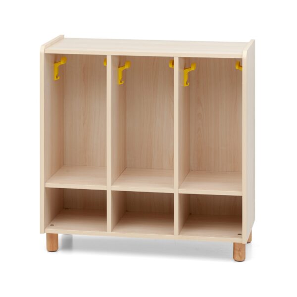 Armadio Spogliatoio 3 Vani A Giorno E Portascarpe - Piedini Faggio