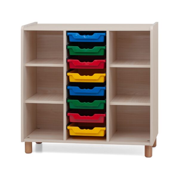 Mobile Tre+Tre Vani A Giorno + Vano Con 8 Vaschette - Piedini Faggio