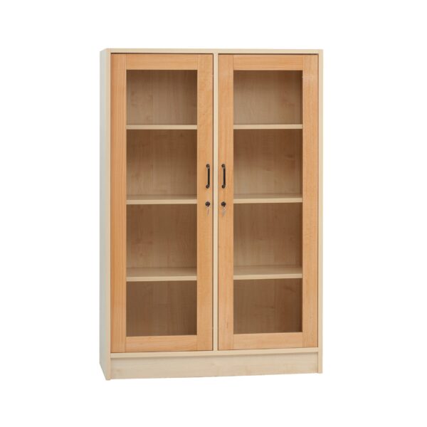 ARMADIO DUE ANTE VETRO CON 3 RIPIANI