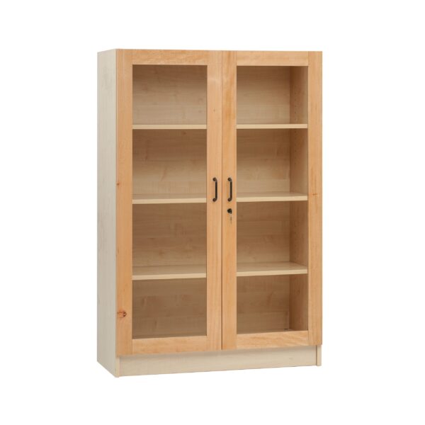 ARMADIO DUE ANTE VETRO CON 3+3 RIPIANI E DIVISORIO CENTRALE