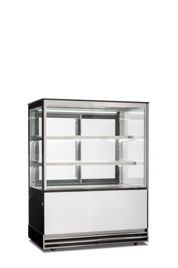 Banco pasticceria quattro lati vetro ventilato, porte scorrevoli