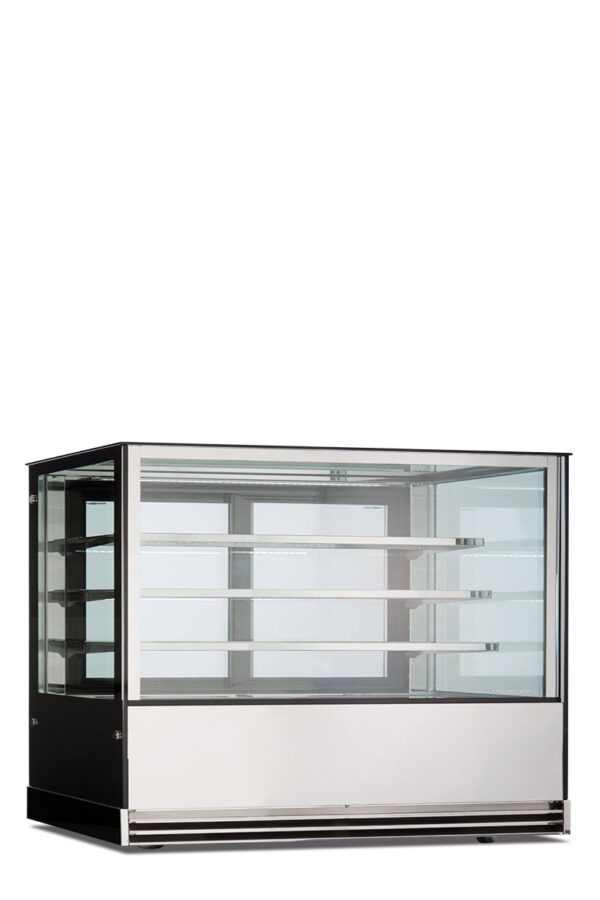 Banco pasticceria quattro lati vetro ventilato, porte scorrevoli