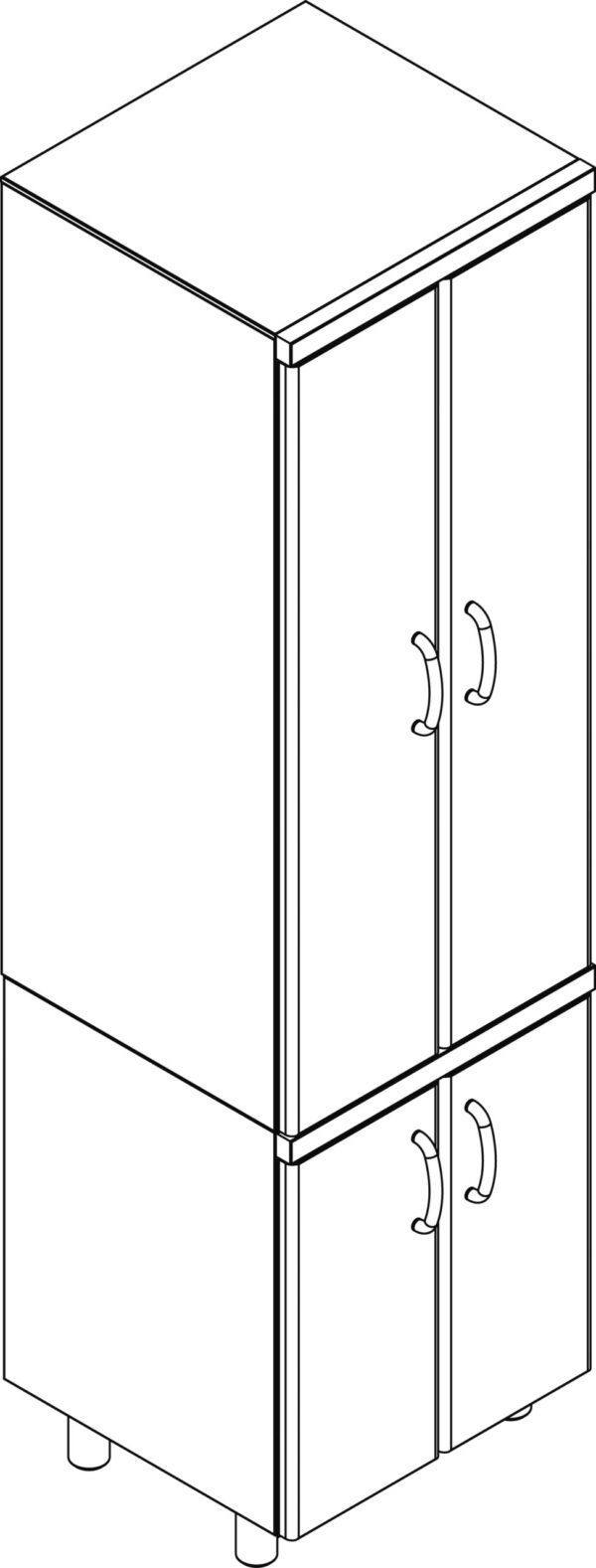 ARMADIO CON PORTE, GUARNIZIONI E 4 RIPIANI INTERMEDI