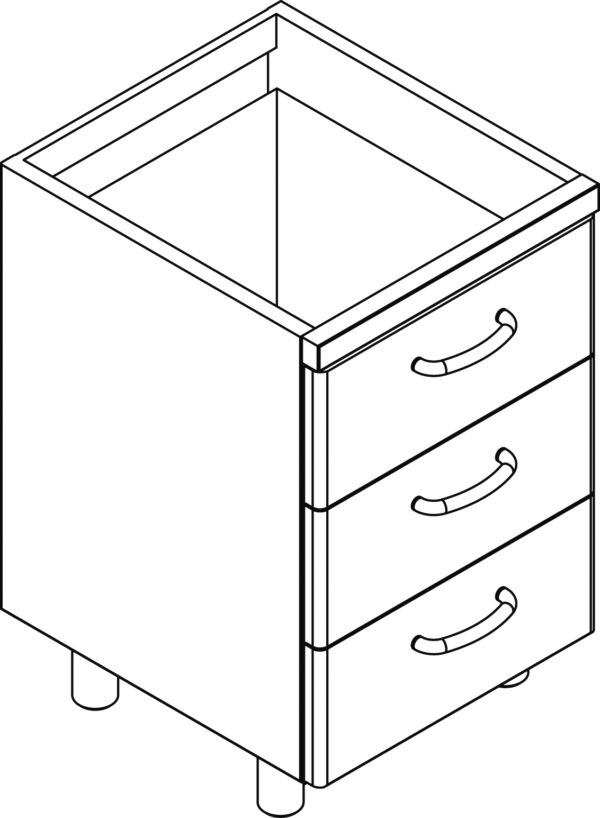 3 CASSETTI cm.31,8x52x14,3
