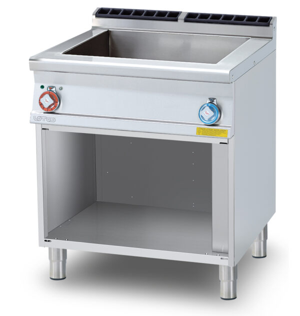 BAGNOMARIA TRIFASE SU MOBILE A GIORNO Vasca per GN 2/1 15h, rubinetto carico acqua, scarico a pavimento  (inclusa 1 testata chiusura piano mod.TPA-7)