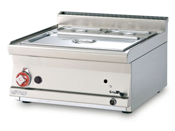 Bagnomaria a gas Vasca per GN 1/1 + 2 GN 1/4 h=15