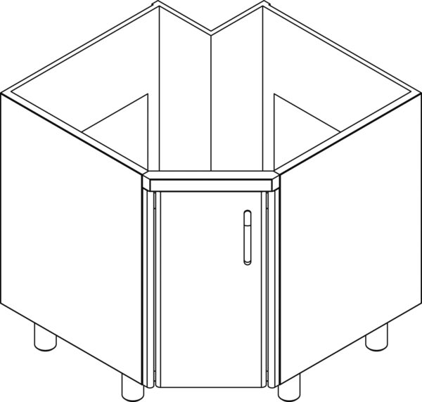 BASE PER LAVELLO AD ANGOLO CON PORTA