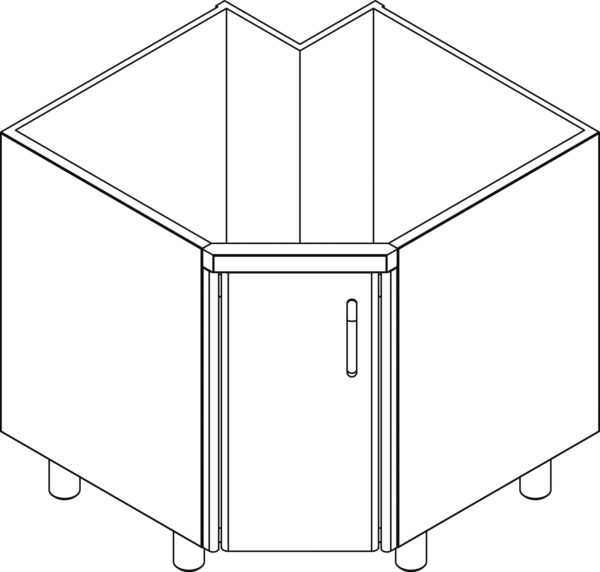 BASE AD ANGOLO CON PORTA E RIPIANO INTERMEDIO