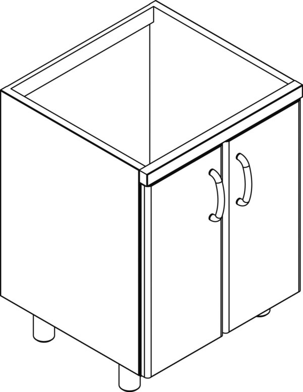 BASE CON PORTE, GUARNIZIONE E RIPIANO INTERMEDIO