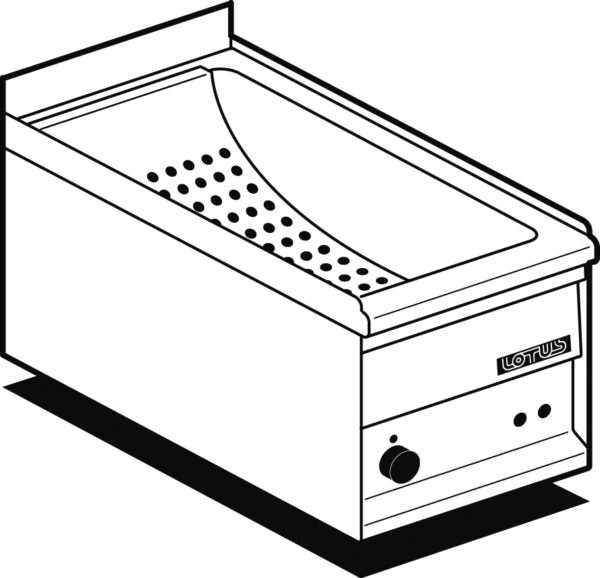 CONTENITORE CALDO elettrico Vasca GN 1/2 cm.15h con falsofondo forato