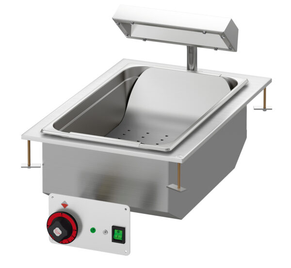 CONTENITORE CALDO CON INFRAROSSO MONOFASE Vasca cm. 30,5x51x16,5h con falsofondo forato