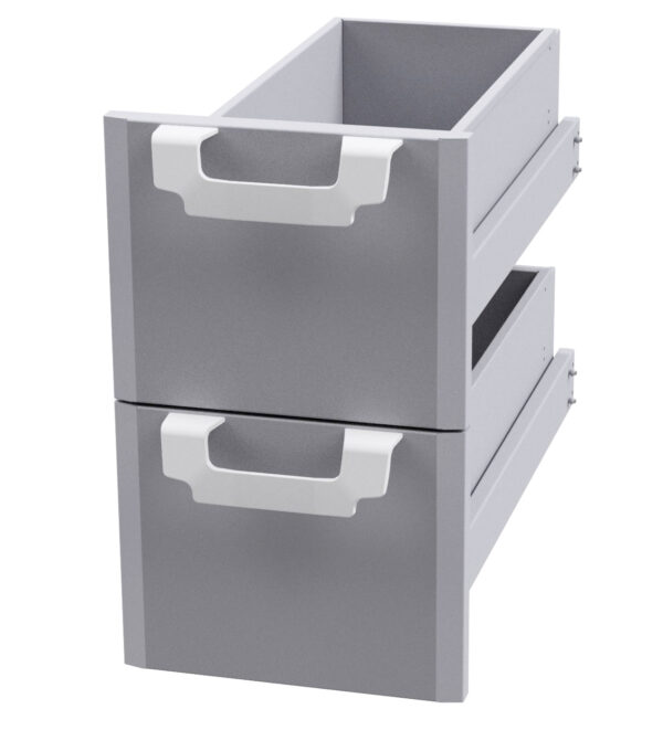 CASSETTIERA 300/400/600 - N. 2 cassetti con vasca inox Guide telescopiche