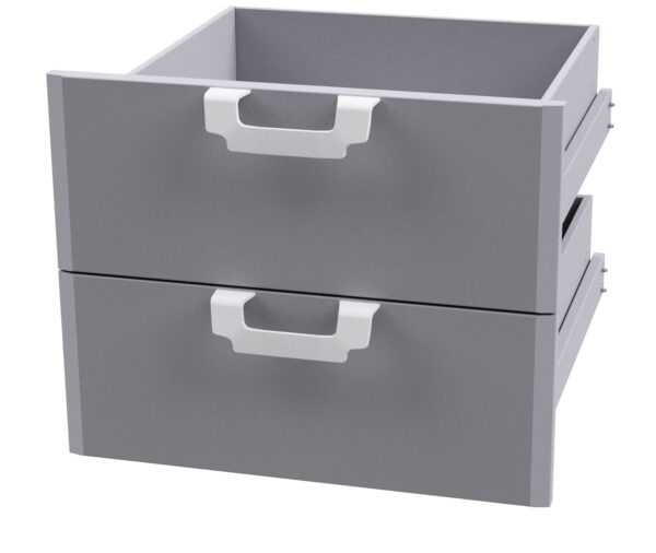 CASSETTIERA 300/400/600 - N. 2 cassetti con vasca inox Guide telescopiche