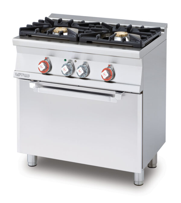 CUCINETTA 2 FUOCHI - FORNO ELETTRICO STATICO con grill cm. 67x38x34h, temp: 50÷250°C, con 1 griglia cm.65x36