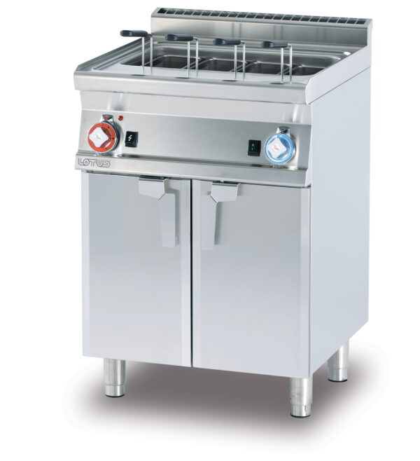 CUOCIPASTA GAS LT. 40 Vasca cm. 51x30,7x32,7h. Rubinetto carico acqua, sfioratore + scarico a pavimento (CESTI ESCLUSI)