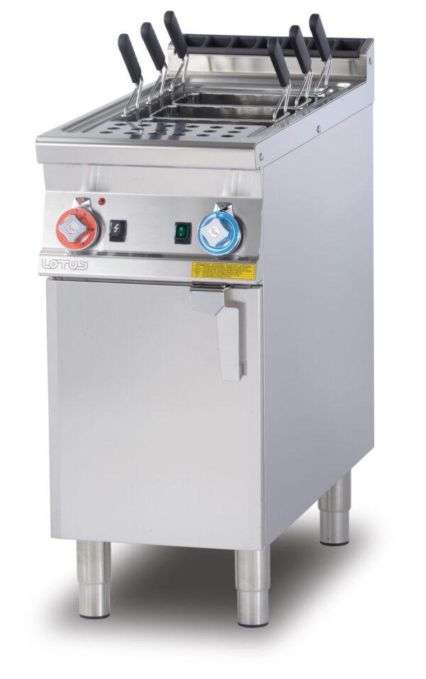 CUOCIPASTA GAS LT. 40 Vasca cm. 30,7x50,9x32,7h. Rubinetto carico acqua, sfioratore + scarico a pavimento (CESTI ESCLUSI) (inclusa 1 testata chiusura piano mod.TPA-9)