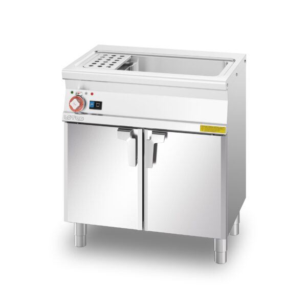CUOCIPASTA ELETTRICO. Vasca 40 litri cm. 51x30,7x32,7h. Carico acqua automatico con sensore di livello - sfioratore + scarico a pavimento (CESTI ESCLUSI) (inclusa 1 testata chiusura piano mod.TPA-55)