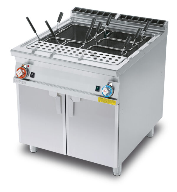 CUOCIPASTA GAS LT. 80 Vasca cm. 62x50,9x32,7h. Rubinetto carico acqua, sfioratore + scarico a pavimento (CESTI ESCLUSI) (inclusa 1 testata chiusura piano mod.TPA-9)