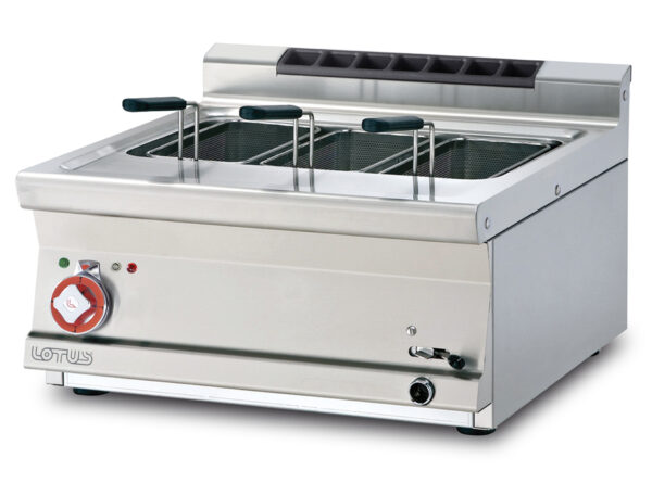 CUOCIPASTA TRIFASE LT. 25 Vasca cm. 51x31x22h. Rubinetto scarico (CESTI ESCLUSI) (inclusa 1 testata chiusura piano mod.TPA-7)