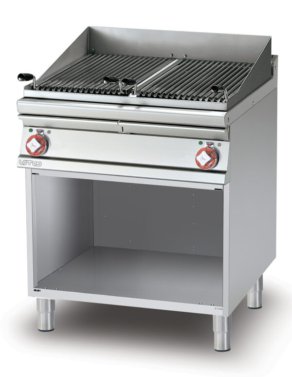 GRIGLIA TRIFASE SU MOBILE A GIORNO N. 2 griglie in acciaio inox cm. 38x52 regolabili 2 zone di cottura (inclusa 1 testata chiusura piano mod.TPA-7)