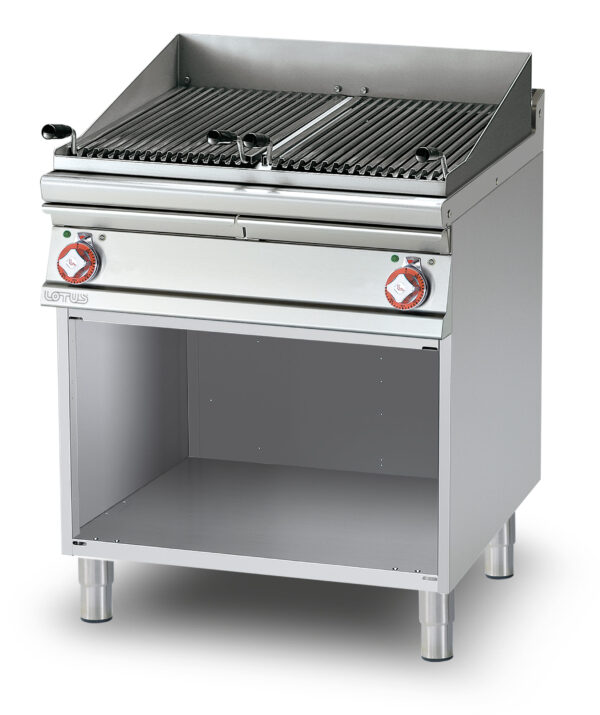 GRIGLIA TRIFASE SU MOBILE A GIORNO N. 2 griglie in acciaio inox cm. 38x66 regolabili 2 zone di cottura (inclusa 1 testata chiusura piano mod.TPA-9)