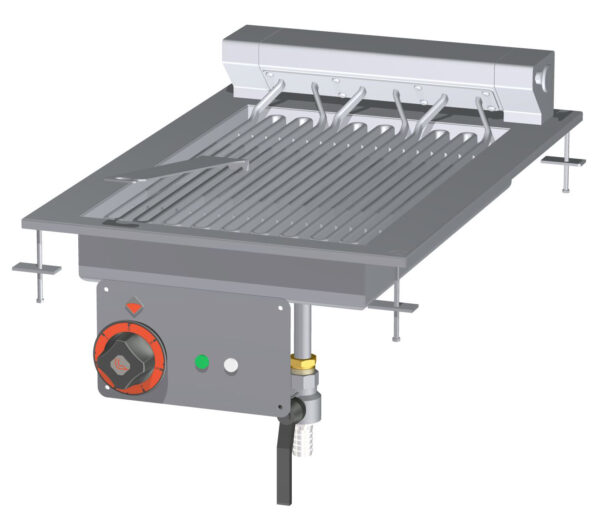 GRIGLIA CONTACT - cottura diretta su resistenza in acciaio inox cm. 27x43 ribaltabile