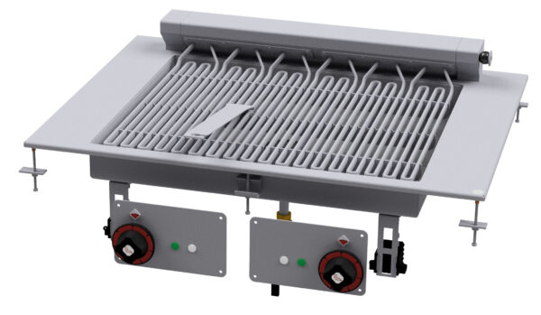 GRIGLIA CONTACT - cottura diretta su resistenza in acciaio inox cm. 55x43 ribaltabile  - 2 zone cottura