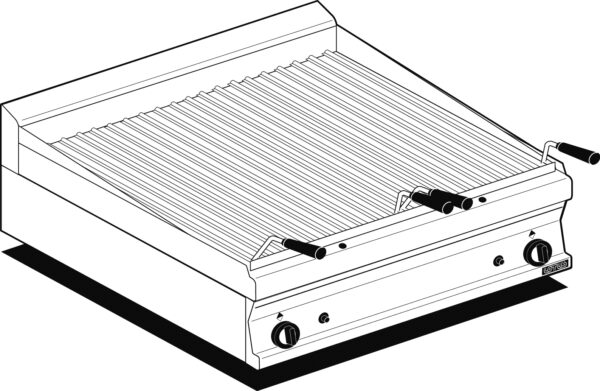 Griglia elettrica trifase N. 2 griglie in acciaio inox cm. 38x42,5 regolabili 2 zone di cottura