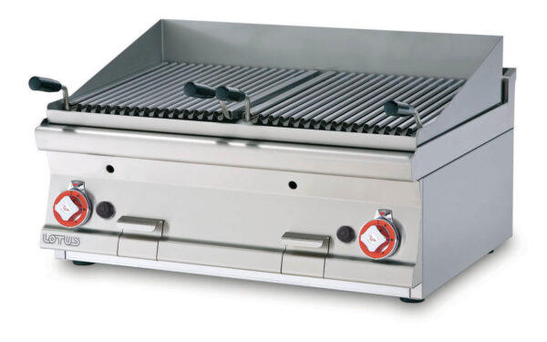 Griglia a gas-pietralavica N. 2 griglie in acciaio inox cm. 38x42,5 regolabili - 2 zone di cottura