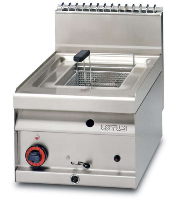 FRIGGITRICE GAS - Vasca lt. 10 cm.22x35x25h  Cesto cm. 20x30x10h - Produzione patate: 10 kg/h