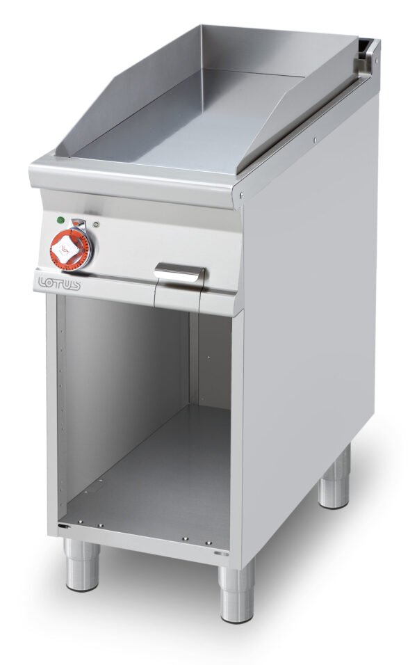 Fry-top elettrico liscio, su mobile a giorno, piastra cm.36x68 (inclusa 1 testata chiusura piano mod.TPA-9)