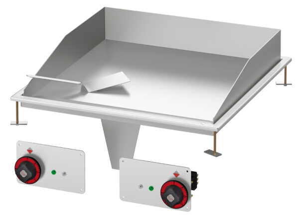 Fry-top elettrico liscio, piastra cm.55,5x55 - 2 zone di cottura