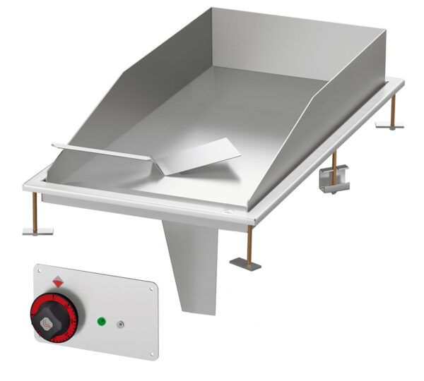 Fry-top elettrico liscio cromato SUPERCHROME (Moca Approved), piastra cm.36x68