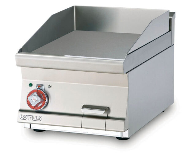 Fry-top elettrico liscio cromato SUPERCHROME (Moca Approved), piastra cm.39,5x45