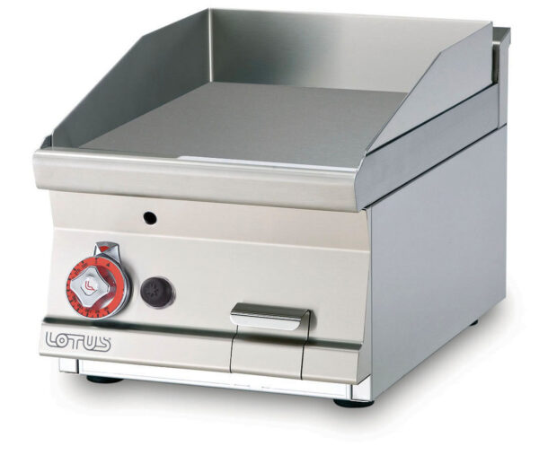 Fry-top gas liscio, piastra cm.39,5x45