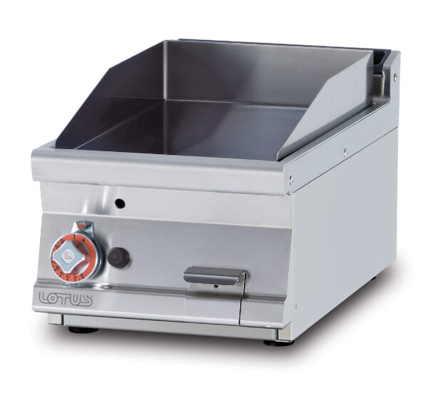 Fry-top gas liscio, piastra cm.36x51 (inclusa 1 testata chiusura piano mod.TPA-7)