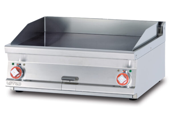 Fry-top elettrico liscio, piastra cm.76x51 - 2 zone di cottura (inclusa 1 testata chiusura piano mod.TPA-7)