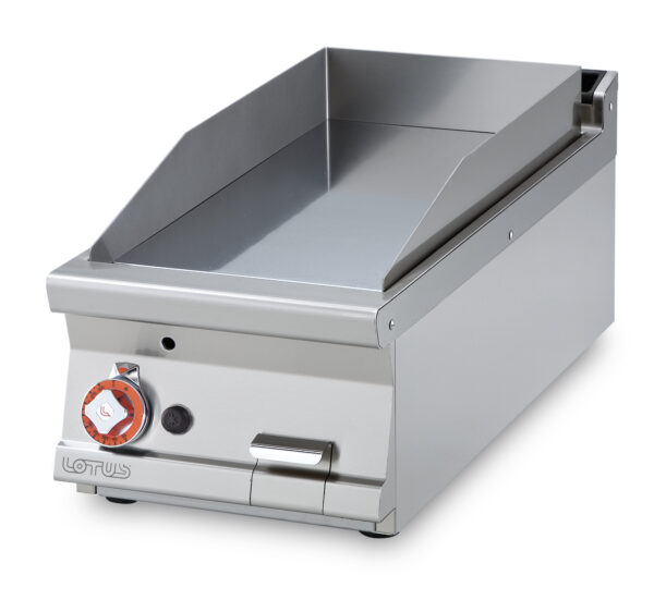 Fry-top gas liscio, piastra cm.36x68 (inclusa 1 testata chiusura piano mod.TPA-9)