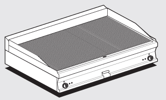 Fry-top elettrico rigato, piastra cm.116x51 - 2 zone di cottura (inclusa 1 testata chiusura piano mod.TPA-7)