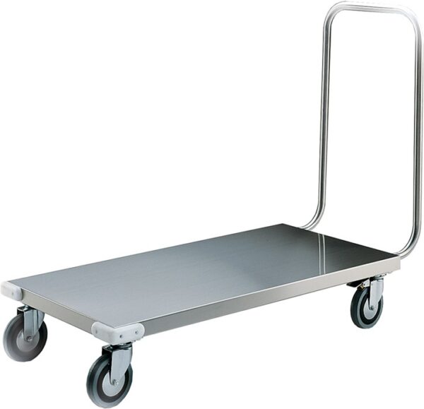 CARRELLO INOX con pianale basso, portata 200 kg